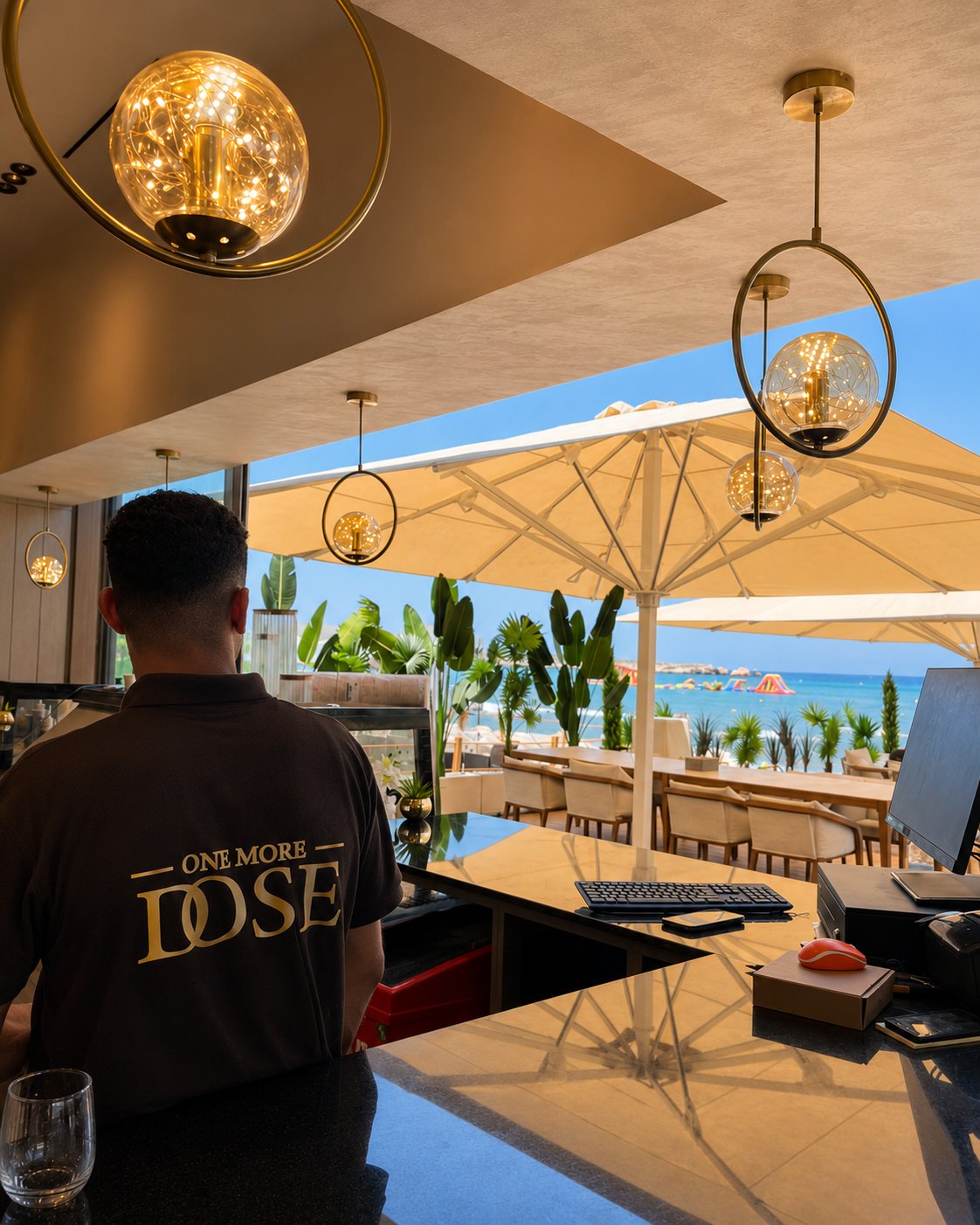 DOSE Sfiha counter with terrace view